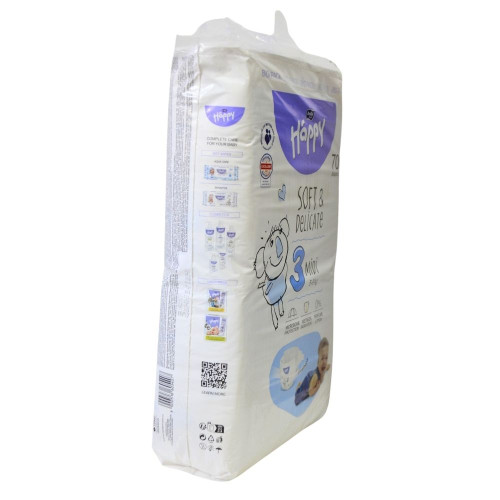 Підгузники дитячі Happy SOFT&DELICATE №3 70шт 5-9кг 