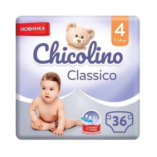 Дитячі підгузки Chicolino №4 MEDIUM Classico (7-14 кг), 36 шт. 
