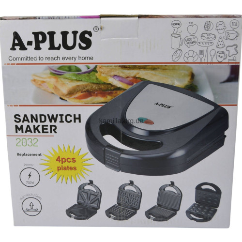 Бутербродниця A-Plus 4 в 1 750 Вт 2032