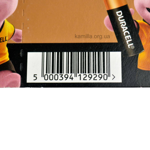 Батарейки алкіева Duracell пальчик 4 шт. 