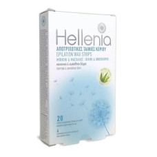 Смужки воскові HELLENIA для депіляції обличчя (Aloe Vera), 20 шт + 4 вологі серветки