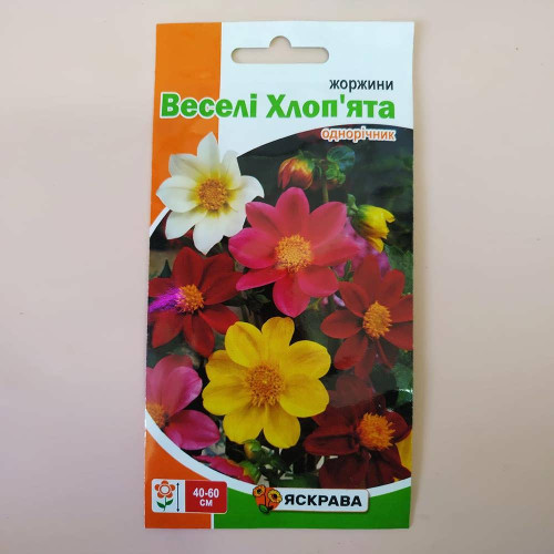 Насіння Яскрава Жоржини Веселі Хлоп'ята  Суміш 0,3г однорічник 