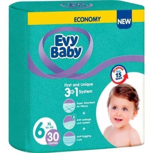2/Підгузники дитячі Evy Baby №6 16+ 30 шт.