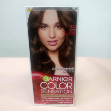 Стійка крем-фарба для волосся Garnier Color Sensation 5.0 Сяючий світло-каштановий 112 мл.