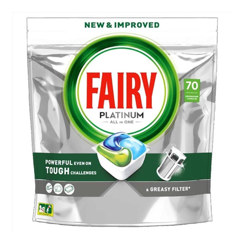 Капсули для посудомийних машин Fairy Platinum 70шт Оригінал Лимон