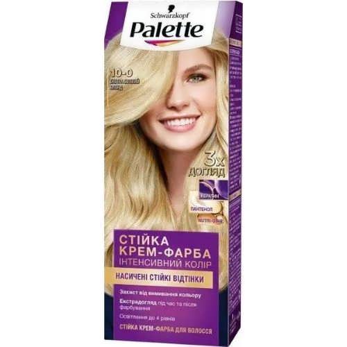 Стійка крем-фарба для волосся Palette №10-0 Екстра світлий Блонд 110 мл