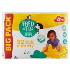Підгузники дитячі Fred&Flo Ultra Dry №4+ 92шт