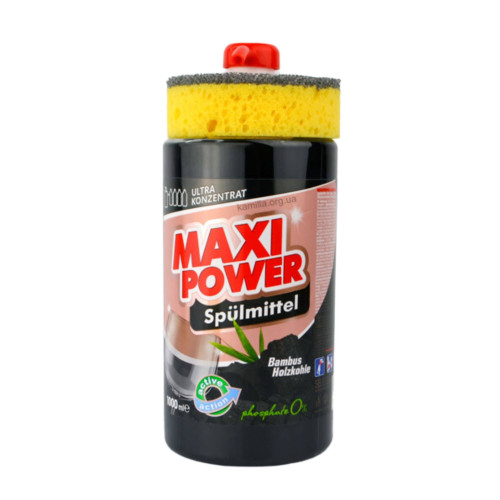 Засіб для миття посуду Maxi Power Бамбукове вугілля 1 л