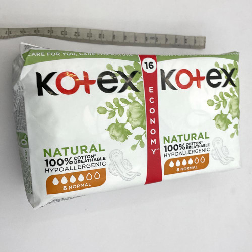 Критичні прокладки Kotex Натурал 16шт Нормал (хлопок)