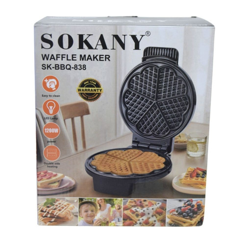 Вафельниця для товстих вафель Sokany SK-BBQ-838 з антипригарним покриттям