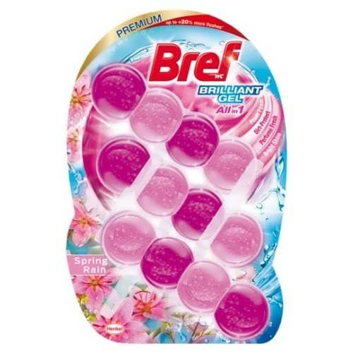 Шарики для туалетів Bref 3шт Спрінг Раін 