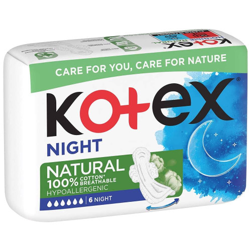 Критичні прокладки Kotex Night Natural 6 шт