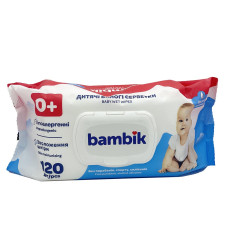 Вологі серветки Bambik 120шт з вівсяним молочком