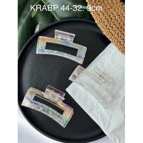 Краб для волосся 1шт 44-32 Прозрачний квадрат
