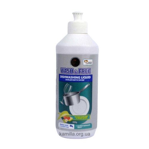 Засіб для миття посуду Wash & Free Алоє та суниця 0,5 л.