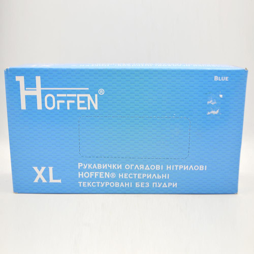 Рукавиці нітрілові Hoffen 100шт ХЛ сині