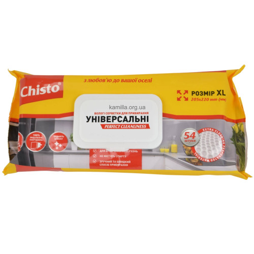 Bологі серветки для прибирання Chisto Universal 54 шт.