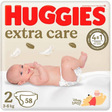 Підгузники дитячі Huggies Extra Care №2 58шт 3-6кг 