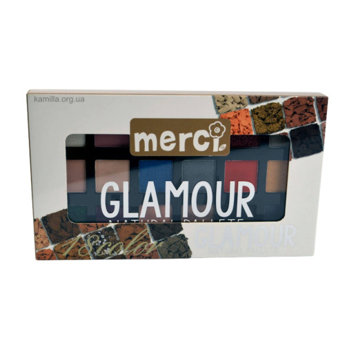 Тіні для повік 18 кольорів Merci Glamour 21,6 г.