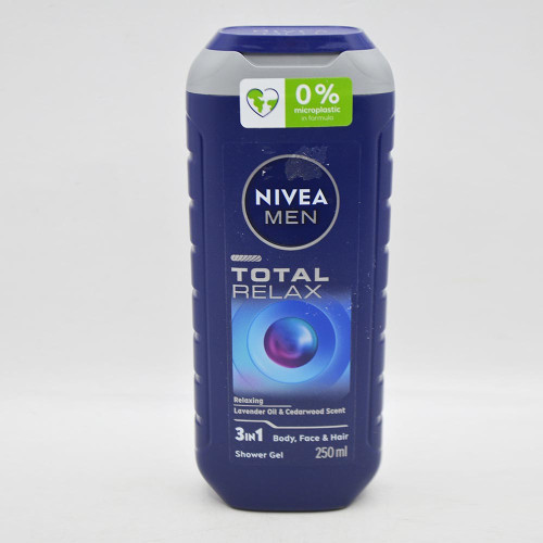Чоловічий гель для душу Nivea 250мл 3в1 Повне розслаблення