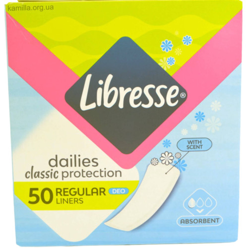 Щоденні прокладки Libresse Classic Protection Regular Deo 50 шт