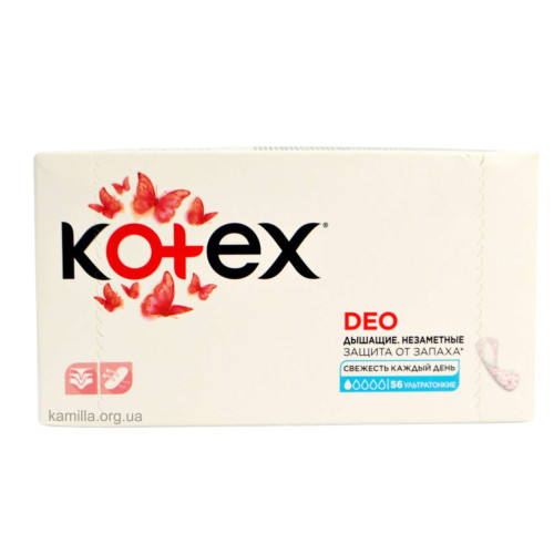 Прокладки щоденні Kotex Deo Ультратонкі 56 шт