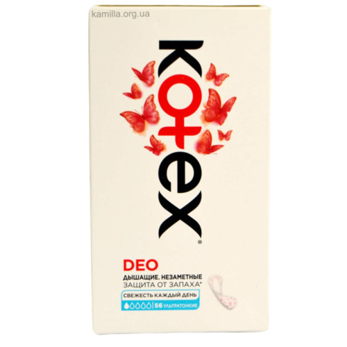 Прокладки щоденні Kotex Deo Ультратонкі 56 шт