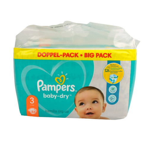 2/Підгузники дитячі Pampers Baby-Dry №3 6-10 кг 84 шт