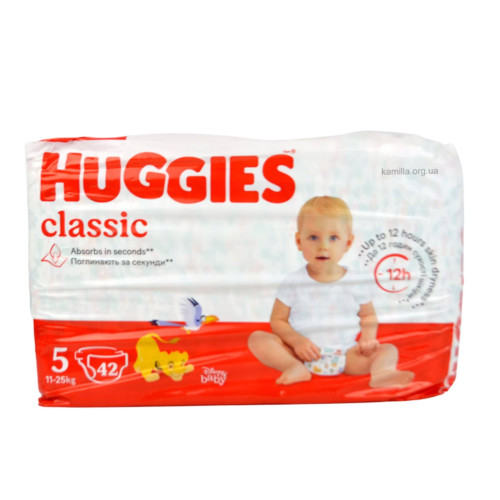 Підгузники дитячі Huggies Classic №5 11-25 кг 42 шт
