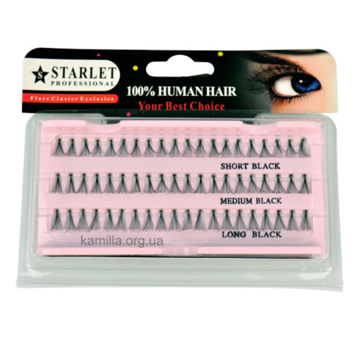 Вії пучками для нарощування Starlet Professional 3-х розмірні 60 шт.