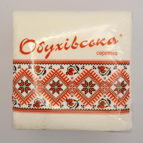 Серветки для столу Обухівська 80шт Білі