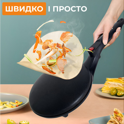 Млинниця електрична 20 см 650 Вт сковорода для млинців антипригарна заглибна SK- 5208