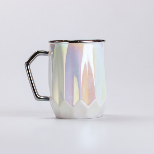 Чашка керамічна 450 мл у дзеркальній глазурі Жовтий