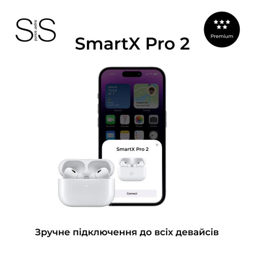 Навушники бездротові SmartX Pro 2 Premium Bluetooth преміум якість блютуз  навушники ААА+