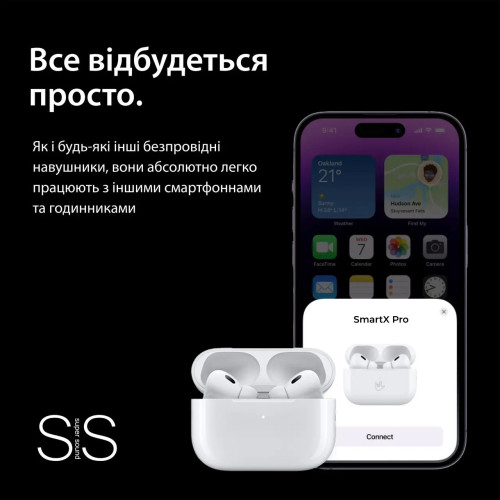 Навушники бездротові SmartX Pro Luxury Bluetooth бездротова зарядка люкс якість AAA блютуз