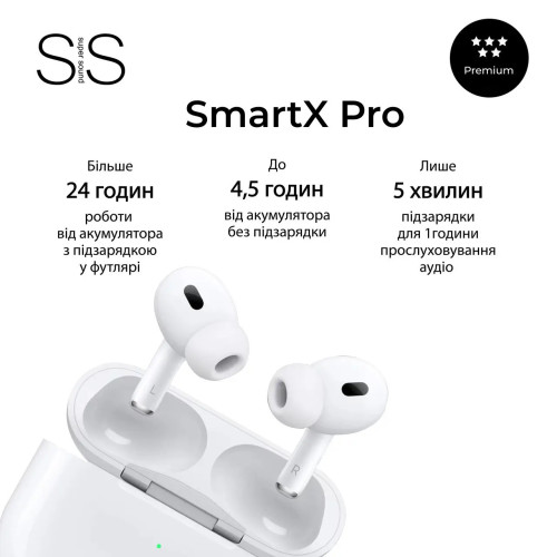 Навушники бездротові SmartX Pro Premium Bluetooth преміум якість блютуз  навушники ААА+