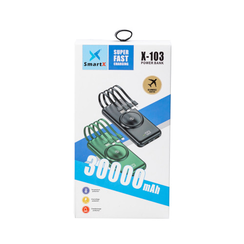 Повербанк 30000 mah powerbank 2 роз'єми USB  Туре-С і Micro USB з набором перехідників