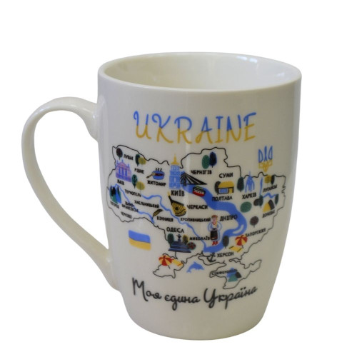 Чашка Kvarta 360 мл Моя єдина Україна  капучіно + подарункова коробка