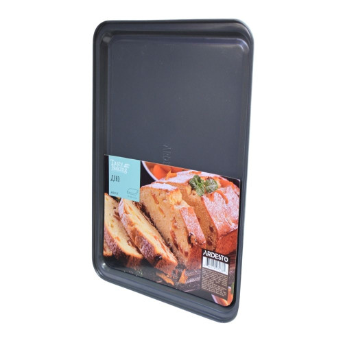 Деко Ardesto Tasty baking, 37x26x1.6 см, сірий,голубий, вуглецева сталь