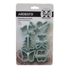 Набір форм для печива Ardesto Tasty baking, 6 шт,  голубий тіфані, пластик