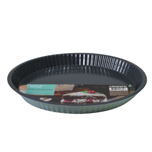 Форма для випікання Ardesto Tasty baking 30*3 см кругла, сірий,голубий, вуглецева сталь