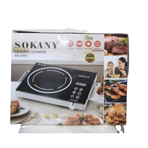Плита інфрачервона електрична настільна склокерамічна 2200 Вт таймер Sokany SK-3576