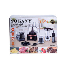 Кухонний комбайн 7 в 1 1000 Вт міксер кавомолка м'ясорубка і слайсер Sokany