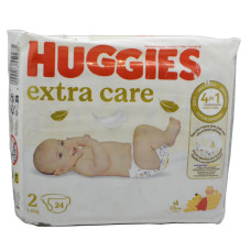 Підгузники дитячі Huggies Екстра Каре №2 24шт 3-6кг