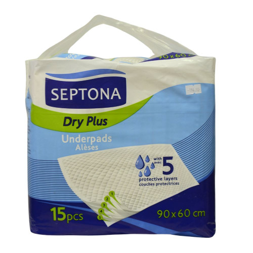 Пеленки вологопоглинаючі Septona одноразові Dry Plus 60*90 15 шт.