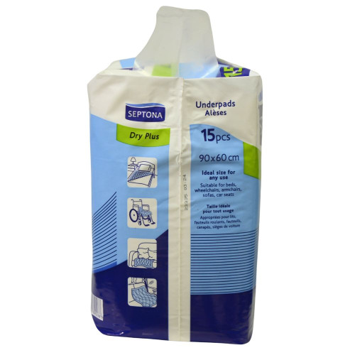 Пеленки вологопоглинаючі Septona одноразові Dry Plus 60*90 15 шт.