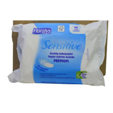 Вологий туалетний папір-серветки FLORALYS Premium Sensitive 80 шт