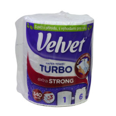 Паперові рушники Velvet Turbo 1 рулон 3 шари 340 відривів
