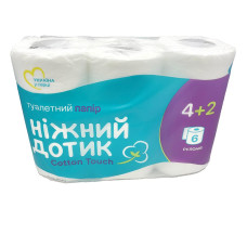 Туалетний папір Ніжний дотик 4+2  2шари 6 рул	