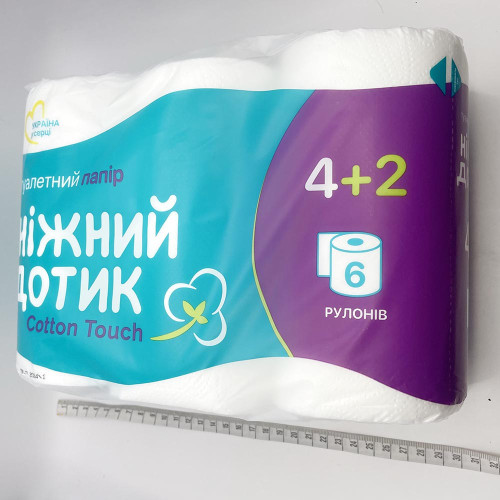 Туалетний папір Ніжний дотик 4+2  2шари 6 рул	
